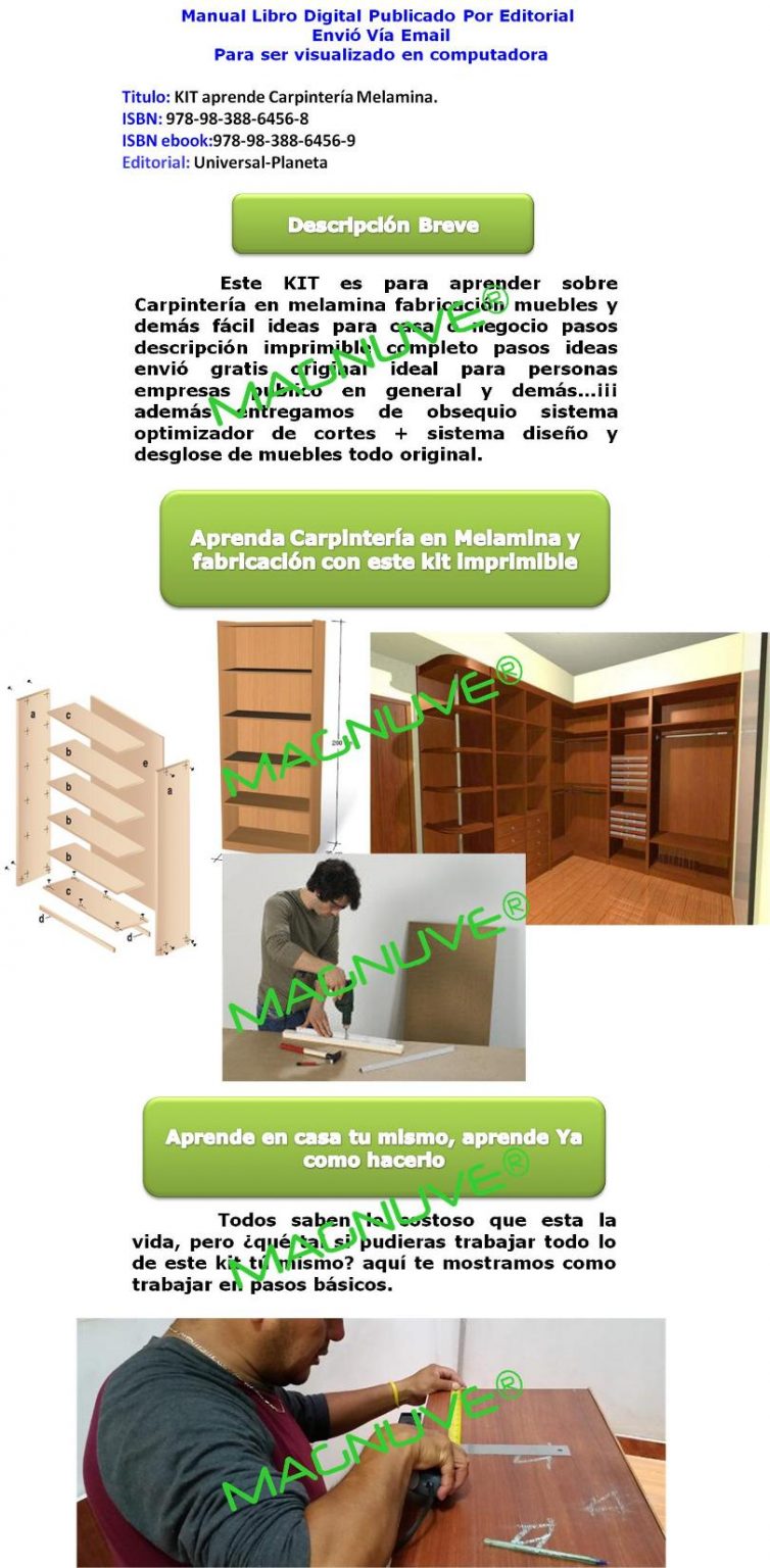 Aprenda Carpintería en Melamina fabricación Muebles > Magnuve & Aprenda Carpintería en Melamina fabricación Muebles > Magnuve &