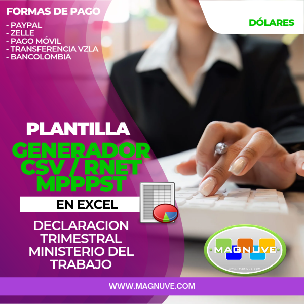 Plantilla Generador CSV / RNET MPPPST en Excel