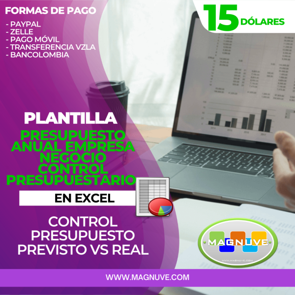 Plantilla Presupuesto Anual Empresa Negocio Control Presupuestario en Excel