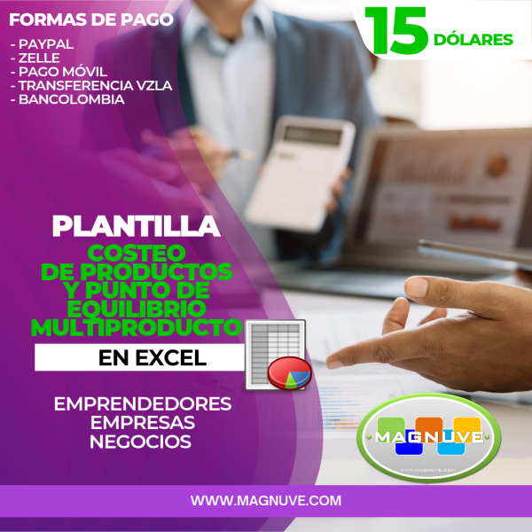 Plantilla Costeo De Productos Y Punto De Equilibrio Multiproducto En Excel