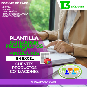 Plantilla Cotizador Presupuestos De Productos Avanzado En Excel