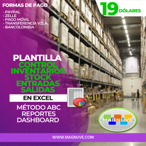 Plantilla Control Inventarios Stock Entradas Salidas Avanzado en Excel