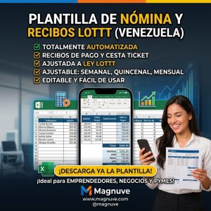Plantilla de Nómina Recibos de Pago Cesta Ticket ley LOTTT en Excel