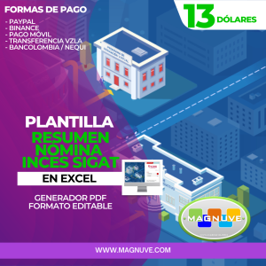Plantilla Resumen Nómina Inces Sigat en Excel