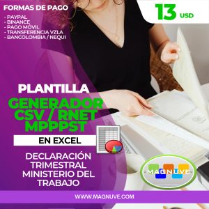 Plantilla Generador CSV / RNET MPPPST en Excel
