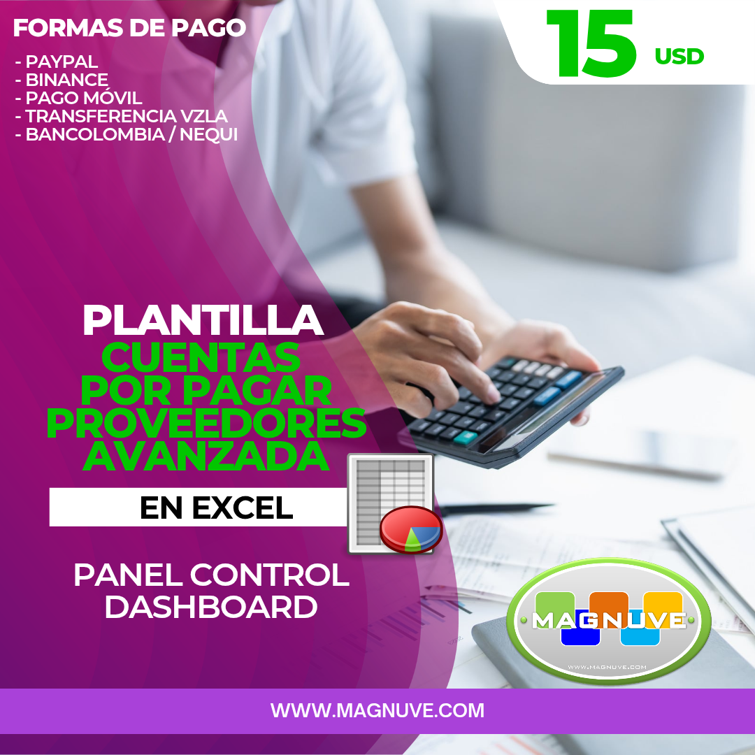 Plantilla Cuentas por Pagar Proveedores Avanzada en Excel